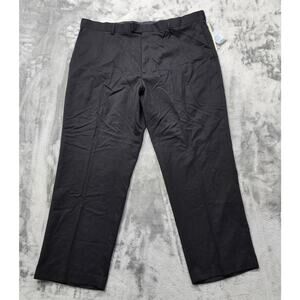 NEW Perry Ellis Portfolio Pants Mens 42/30‎ Black Sueded Microfiber Flat Front